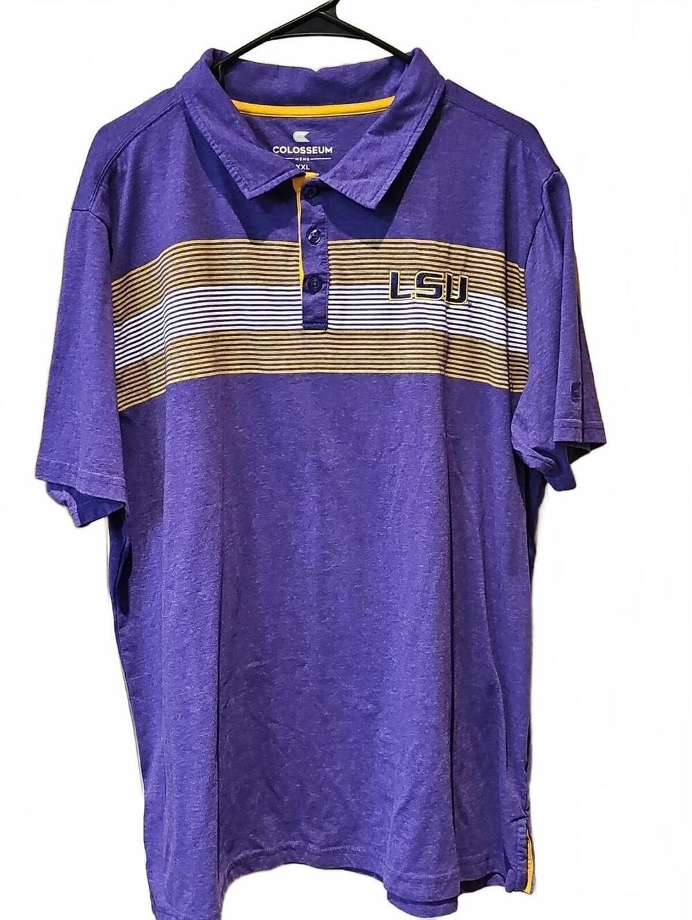 Colosseum LSU Cotton Blend polo collared shirt size XXL